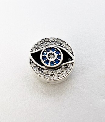 Lucky Hamsa Charm Evil Eye für Mesh Armband Echt 925 Sterling Silber  