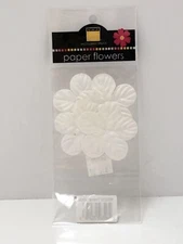 Bazzill Basics Paper Flowers White 4ct Tropical White 303219