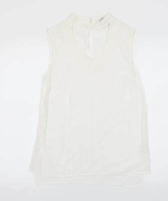 Muskatnuss Damen weiß Polyestermischung Bluse Größe 8