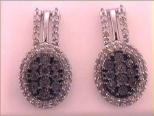10kt White Gold Womens Brown Diamond Cluster Earrings 3/4 Cttw