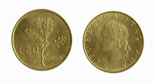 s1542_88) Italia Repubblica in Bronzital - 20 Lire 1958 Ramo di Quercia