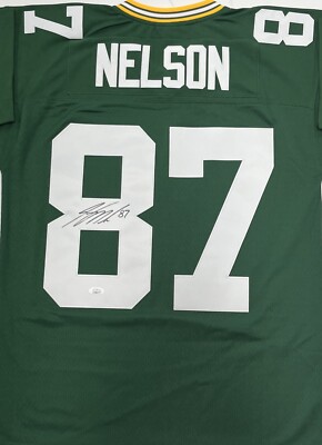 Packers SB Champ JORDY NELSON Signed Mitchell & Ness Green Jersey