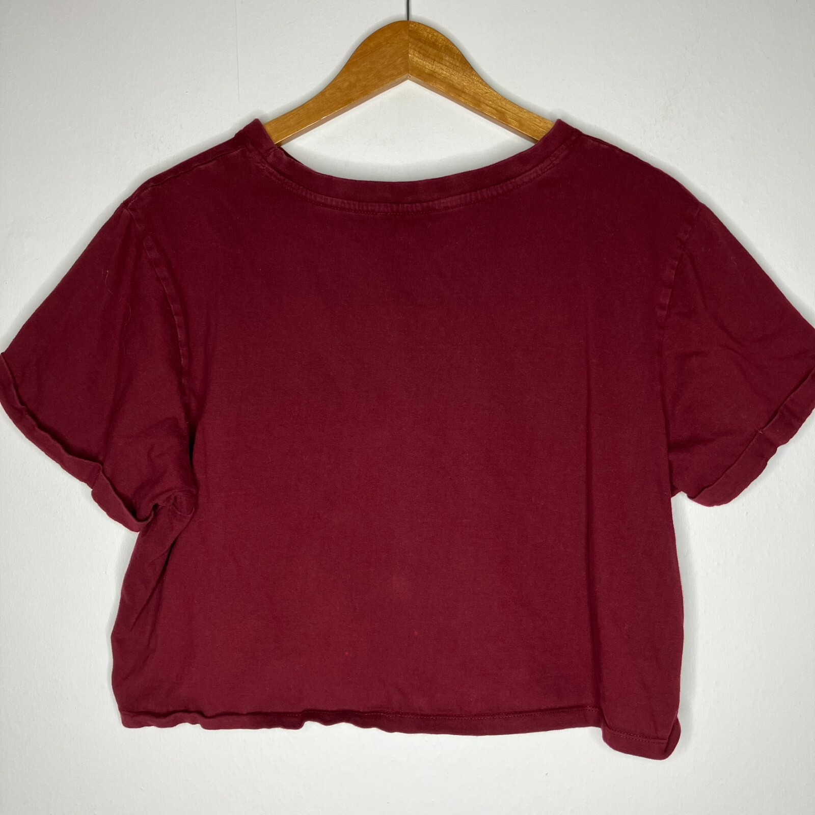 Messy Bun Just Chillin Women's XL Colorado Maroon Cropped T-Shirt image 6