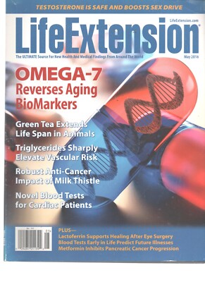 Life Extension Magazine May 2016 Omega-7 Green Tea Triglycerides Milk Thistle