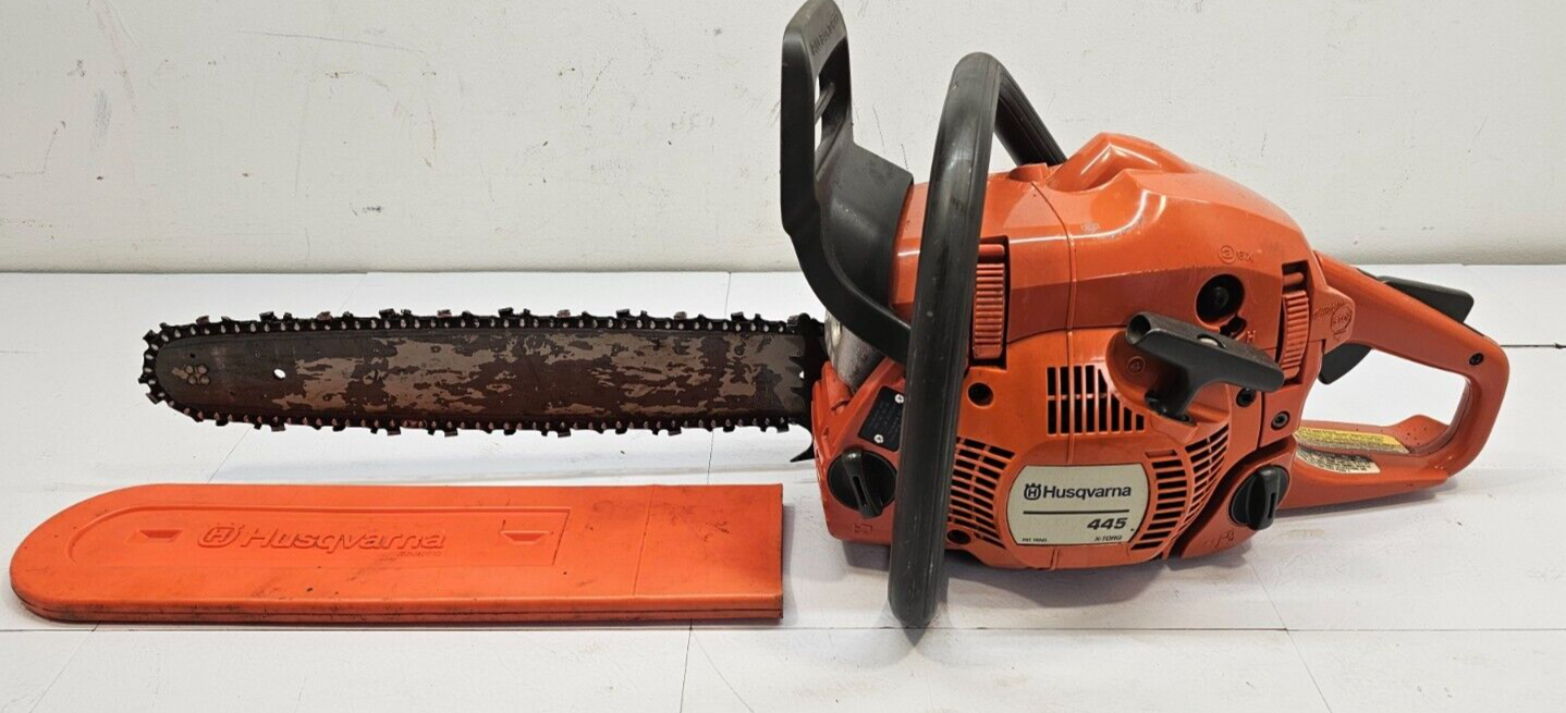 Husqvarna 445 XTorq 50 cc Gas Chainsaw w/ 16” Bar & Scabbard eBay
