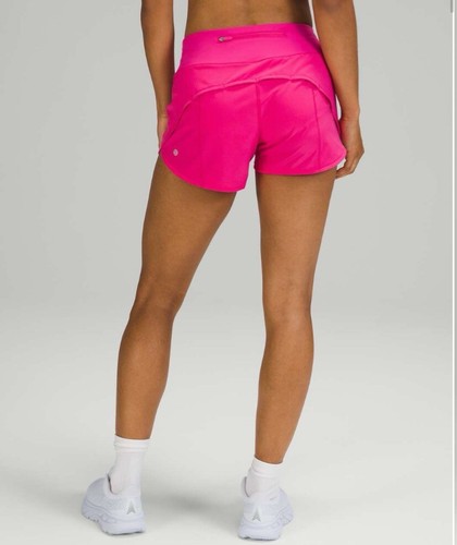 Lululemon Speed Up Shorts Size 8 4” Mid Rise Tall Pink Lined Sweat Wicking