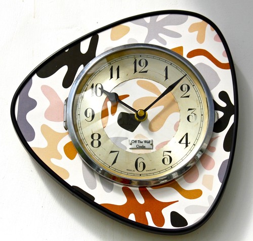 NEW 25cm Mid Century Style Wall Clock - Handmade Modern Vintage French Formica