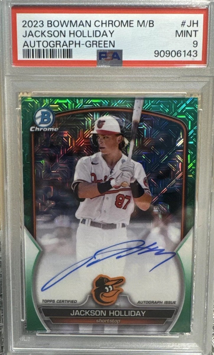 2023 Bowman Chrome Mega Box Jackson Holliday Auto Green /99 PSA 9 