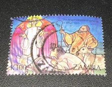 Zambia stamp of Christmas scene. Scott #589.  Used. 1992.