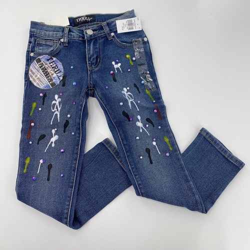 Thrill Girls Jeans Sz 5 Paint Splatter 