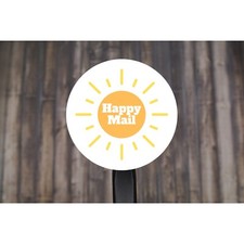 Happy Mail Round Stickers, Envelope Seals, 2" Circle Stickers  Set of 12