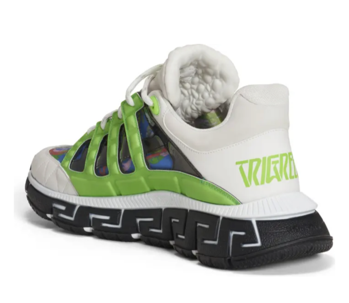 $975 Men's Versace Trigreca Sneakers Sky Multicolor White
