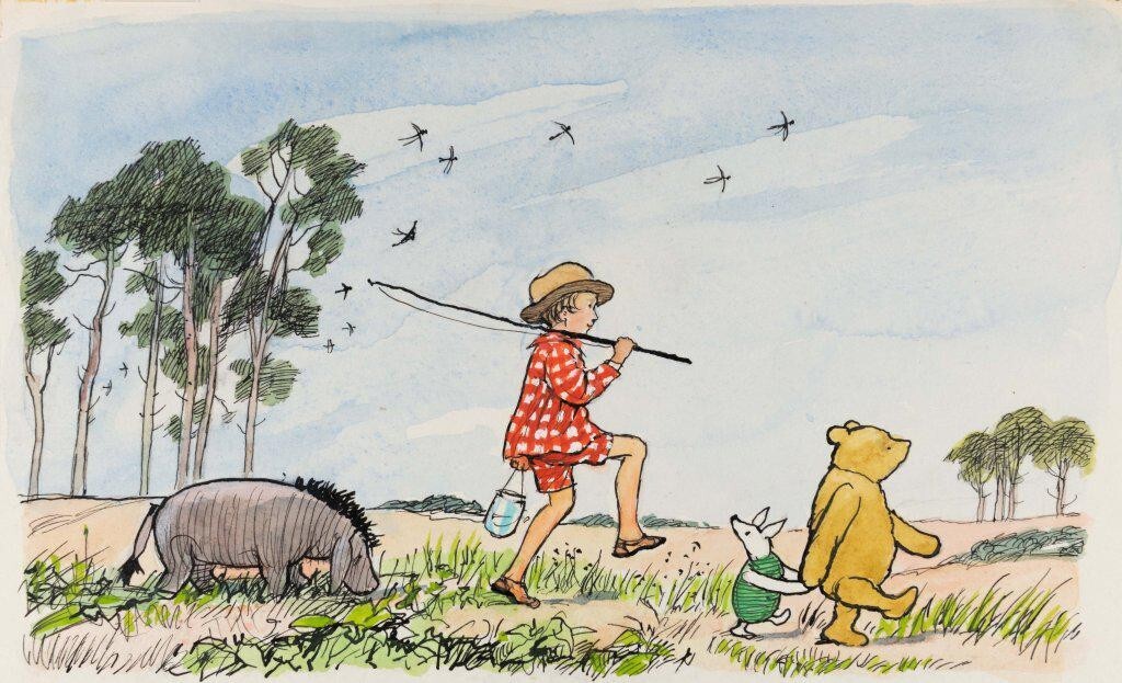 Shepard Christopher Robin Eeyore Christopher Robin Piglet and Pooh E. H. Shepard 1926 Art Print ...
