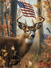 Diamond Art Kits for Adults, American Flag Deer round 5D Diamond Painting Kits..