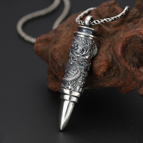 Uomo Pisces Zodiac Pendente a Targhetta Cane Collana da Argento
