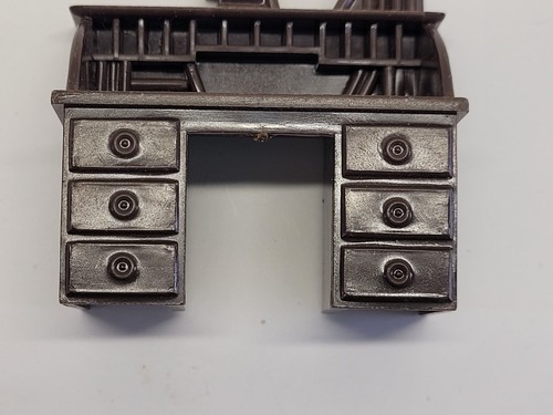 Vintage 1950s Marx Western Town Roy Rogers Dollhouse Furniture Antique Desk Book - Picture 12 of 15