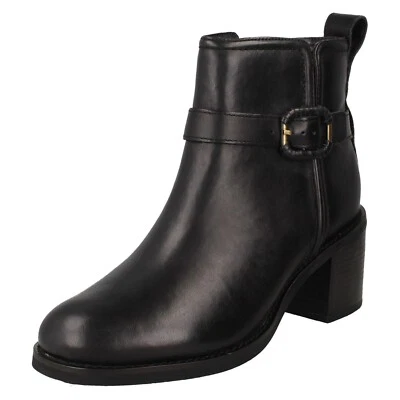 Femmes Clarks - Chamberly Trim Bloc Talon Bottines - Photo 1/4