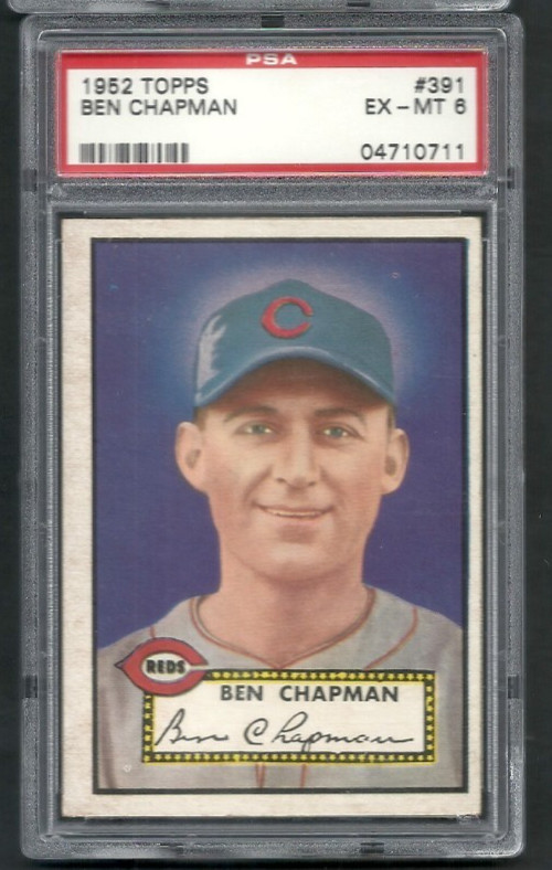 1952 Topps  #391 PSA 6 Ben Chapman  Reds
