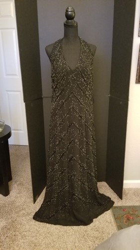 Aspeed Evening GOWN.Black. Size 16. (LARGE )Tall. Dress, Beaded. - Picture 10 of 20