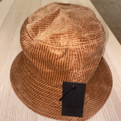 David And Young Bucket Hat Corduroy Brown One Size NWT
