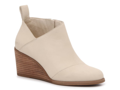 Women's Toms Marta Wedge Bootie, Style# 10020358, Size 8.5, Color Beige Leather