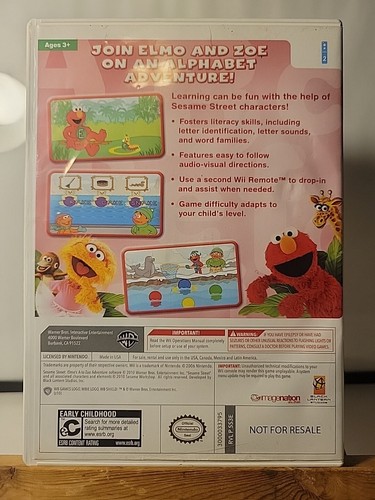 Sesame Street Elmo's A-to-Zoo Adventure Wii No Manual FREE LETTERMAIL SHIP IN CA - Picture 2 of 5