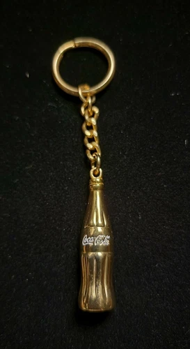 Vintage Polished Brass Coca Cola Bottle Keychain
