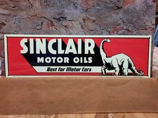 NEW OLD STOCK NOS EMBOSSED SINCLAIR MOTOR OILS DINO TIN METAL DESPERATE MCA SIGN