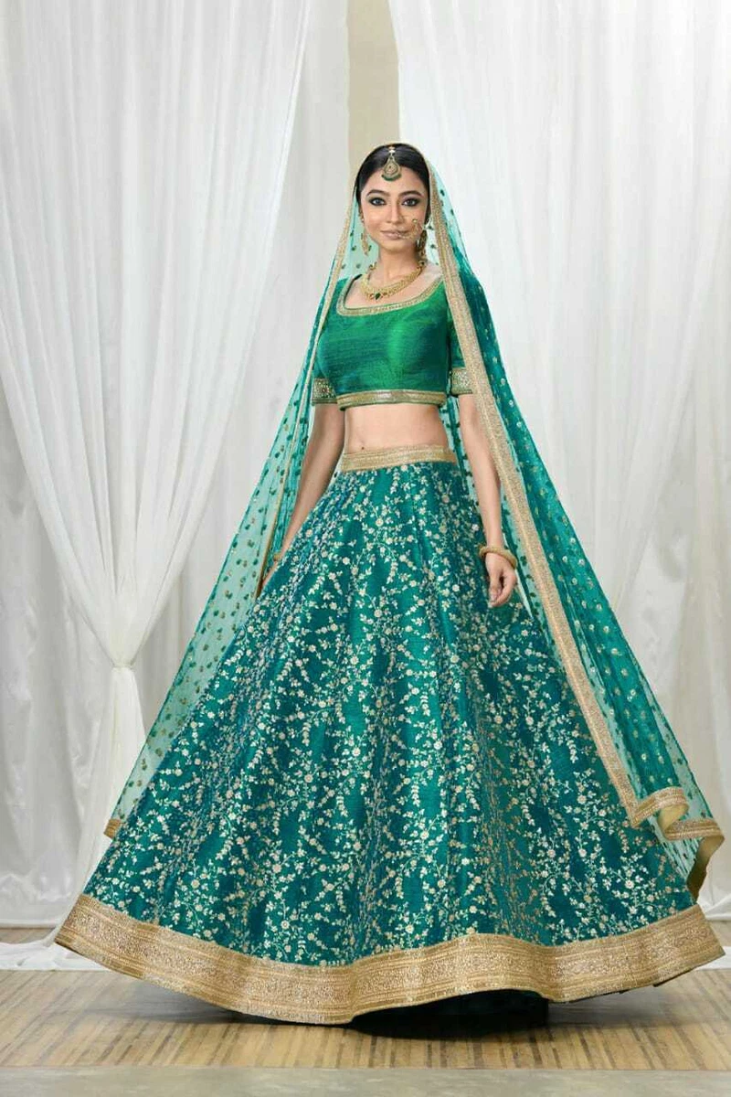 Green indian store wedding dress
