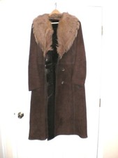 Women's Brown Genuine Sheepskin Full  Length Coat. Made In Italy.  