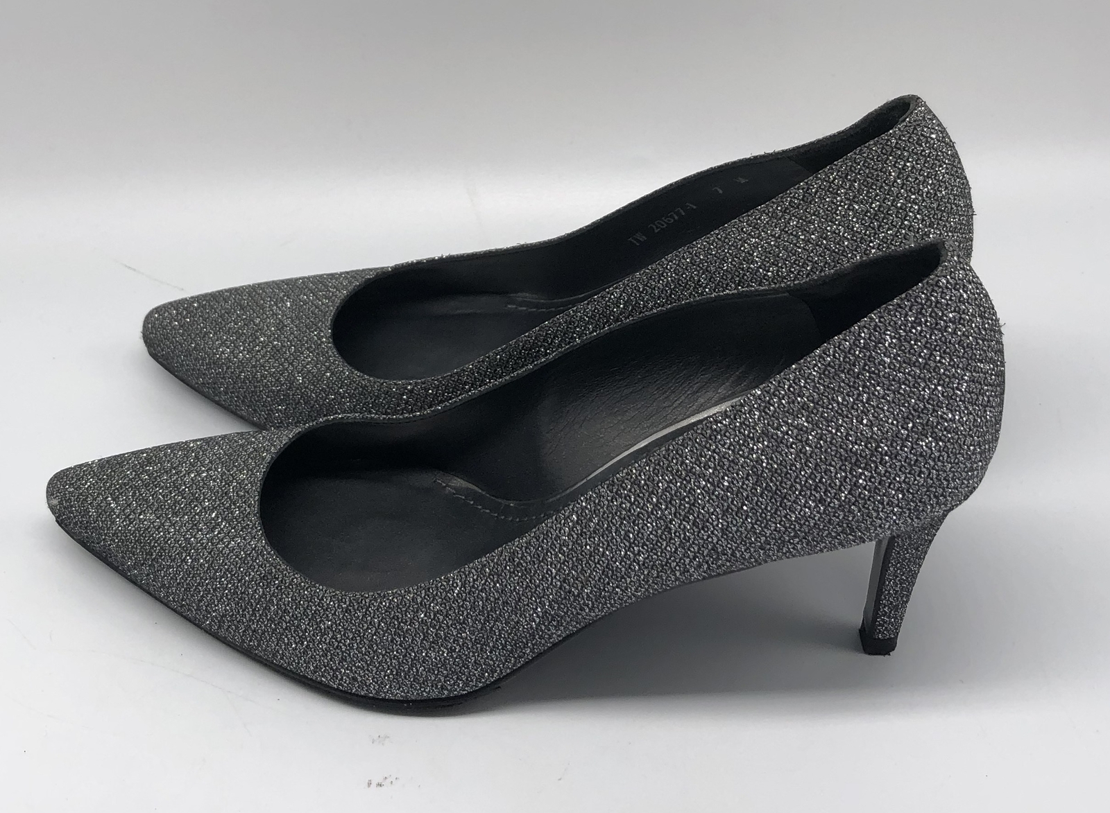 Stuart Weitzman Glitter Silver Pointed Toe Stilet… - image 3