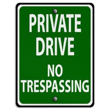 Vertical Metal Sign Private Drive L No Trespassing Weatherproof Street