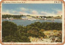 METAL SIGN - New York Postcard - West Harbor, Fishers Island, N. Y.