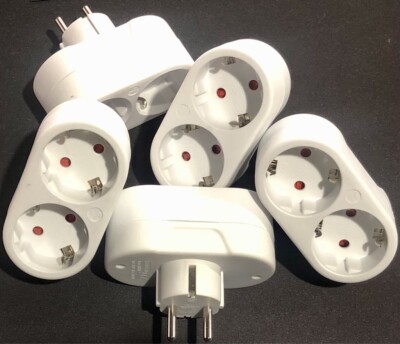 # Zweifachsteckdose 5x 2 fach euro Steckdosen Schuko Y Adapter 2 Ausgänge ZH