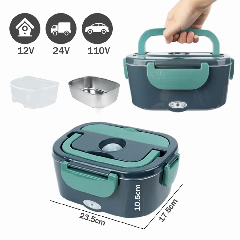 Cordless Powered Portable Food Warmer Electric Self Heating Lunch Box 1