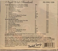 1339 STANDARDS   POCKET SONGS KARAOKE CDG  LOT MI