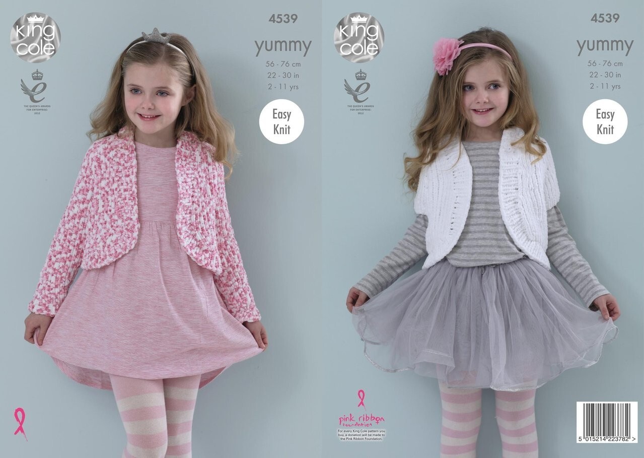 King Cole Yummy Knitting Pattern - 4539 Boleros