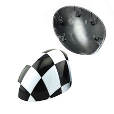 Checkered Manual Fold Side Mirror Cover Replace For Mini Cooper R55 R56 R57 R60