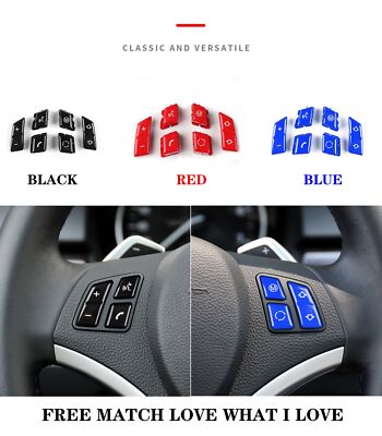 6PCS For BMW E81 E82 E84 E90 E93 325i Steering Wheel Button Interior Accessories