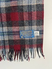 Vintage PENDLETON virgin wool plaid scarf made in USA New without tags 48" x 12"