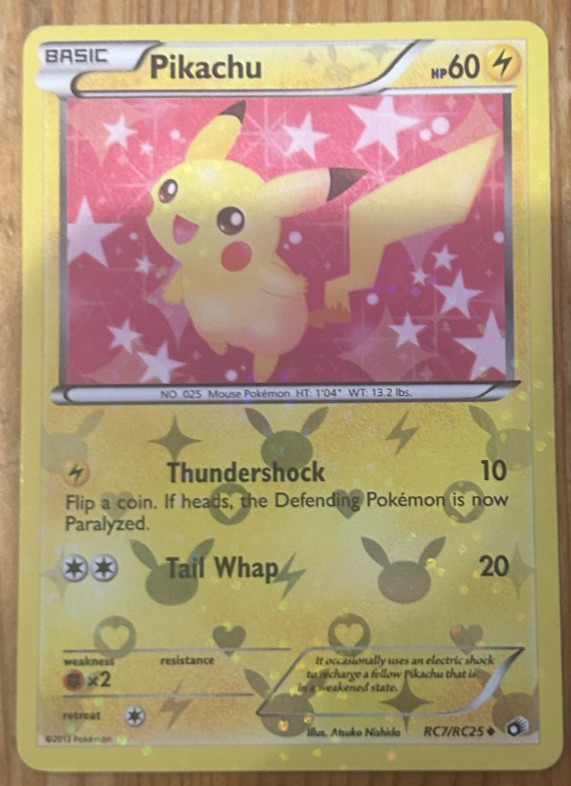 Pikachu Holo RC7/RC25 Legendary Treasures Radiant Basic 60 MP English 2013