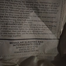 USGI Improved Modular Sleep System IMSS Intermediate Sleeping Bag Urban Gray