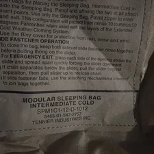 USGI Improved Modular Sleep System (IMSS) Intermediate Sleeping Bag Urban Gray