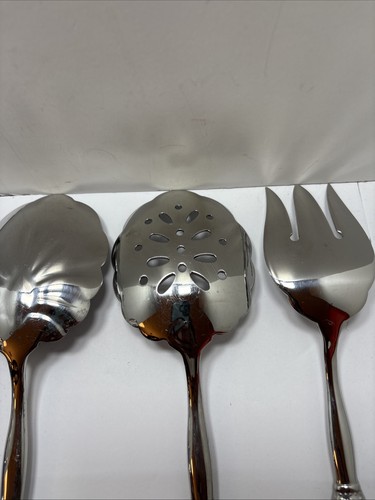 Southern Living Gallery Flatware 3 pc Serve Set Fork Slotted Spoon Solid Spoon - Picture 5 of 5