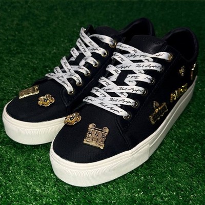   Karl Lagerfeld Cate Rue Pins Women s Sneakers Size 8 Black Stylish Trendy 