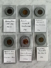 6 Tokens Pomeroy's 1929 Old Rdg. Beer, Wittman Jewelry 1919, Rdg. Trust, Kuser +