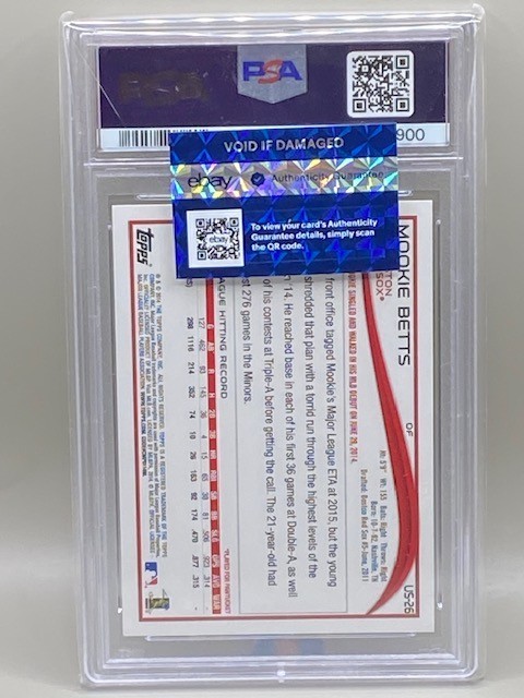 MOOKIE BETTS 2014 Topps Update #US26 Rookie Card PSA 10 PSA/DNA 10 AUTO view 2