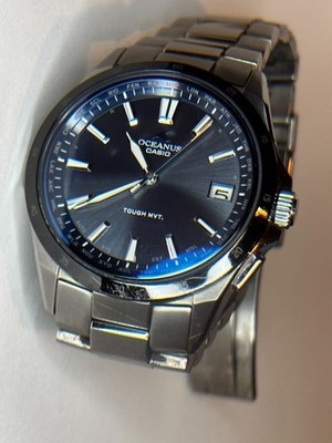 Casio Oceanus OCW-S100-1AJF Silver Black Titanium Radio Solar Men Watch Used