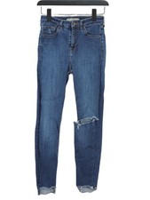 Topshop Women's Jeans W 23 in Blue Cotton with Elastane, Other, Polyester Skinny