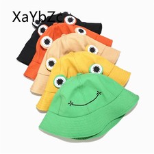 Cartoon Frog Bucket Hat Parent-Kid Matching Panama Fishing Cap Cute Froggy Outdo